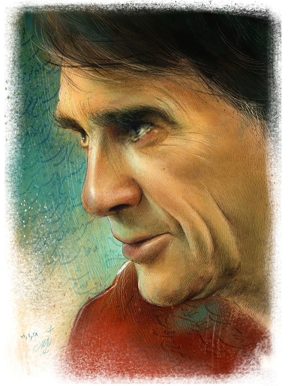 Caricature — portrait expressif d'un homme, Sana Hosseinpour